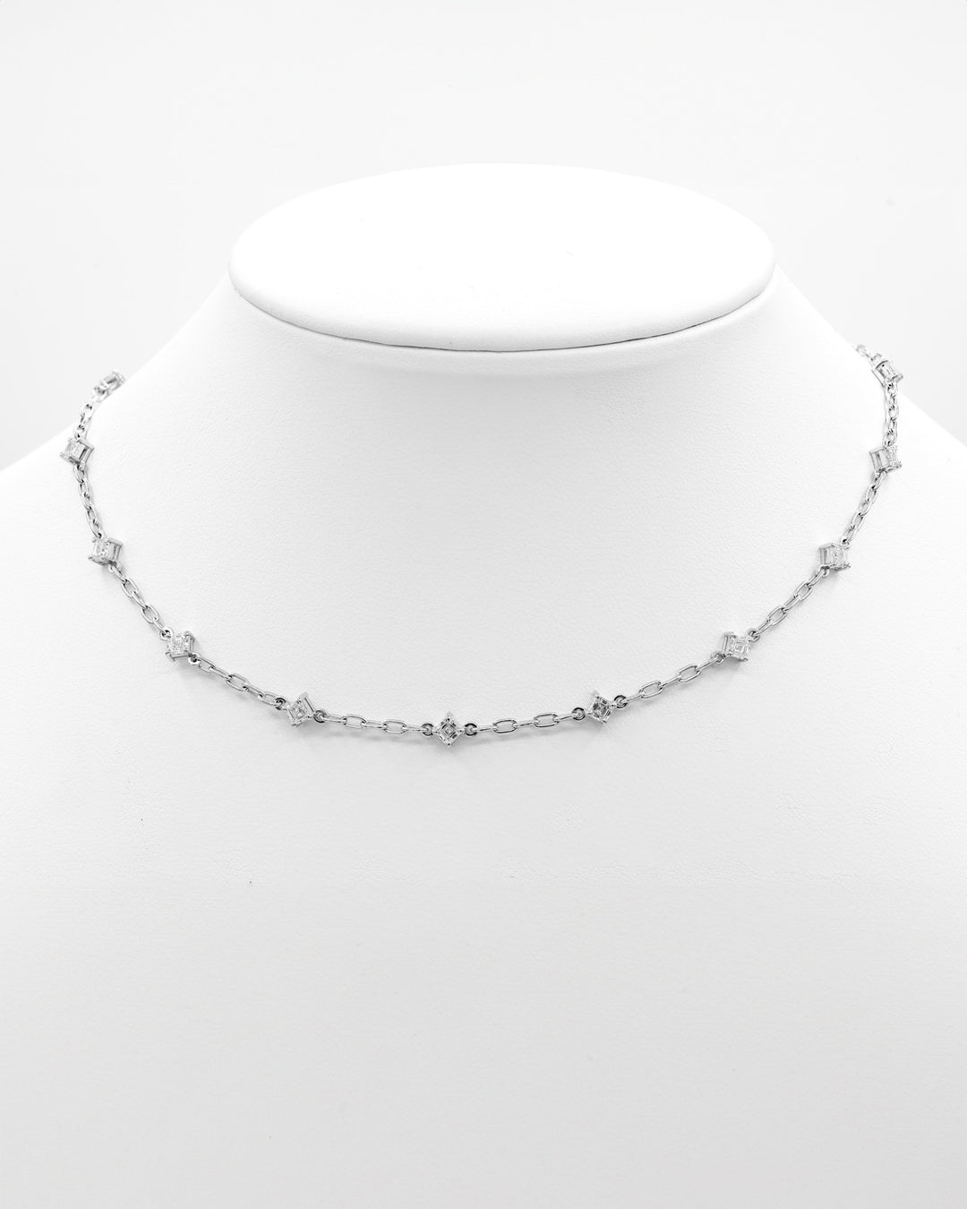 Víya Asscher Shape Diamond and Chain Choker White Gold 14K