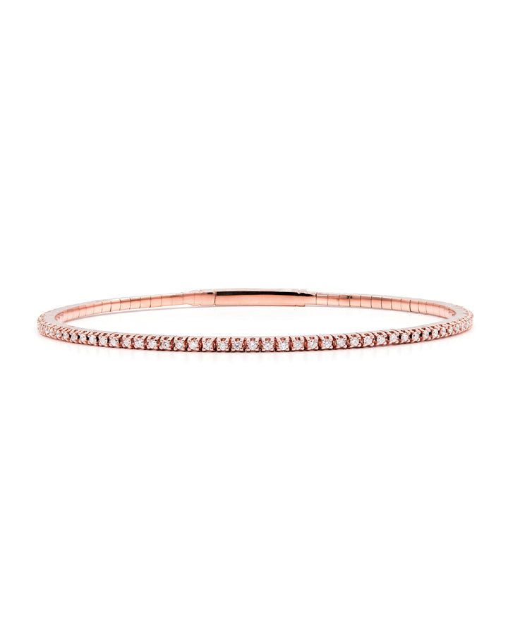 Víya Full Eternity Round Diamond Flex Bangle 0.7 Carat Rose Gold 14K