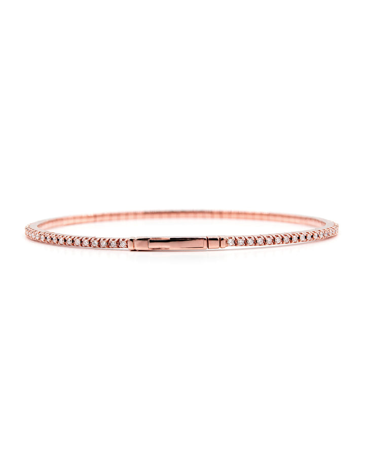 Víya Full Eternity Round Diamond Flex Bangle 0.7 Carat Rose Gold 14K