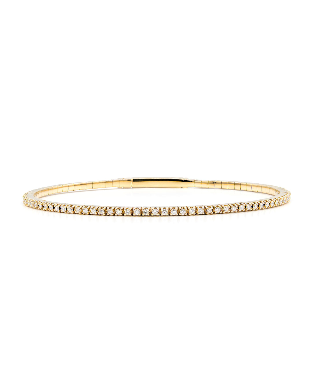 Víya Full Eternity Round Diamond Flex Bangle 0.7 Carat Yellow Gold 14K