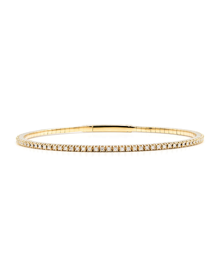 Víya Full Eternity Round Diamond Flex Bangle 0.7 Carat Yellow Gold 14K
