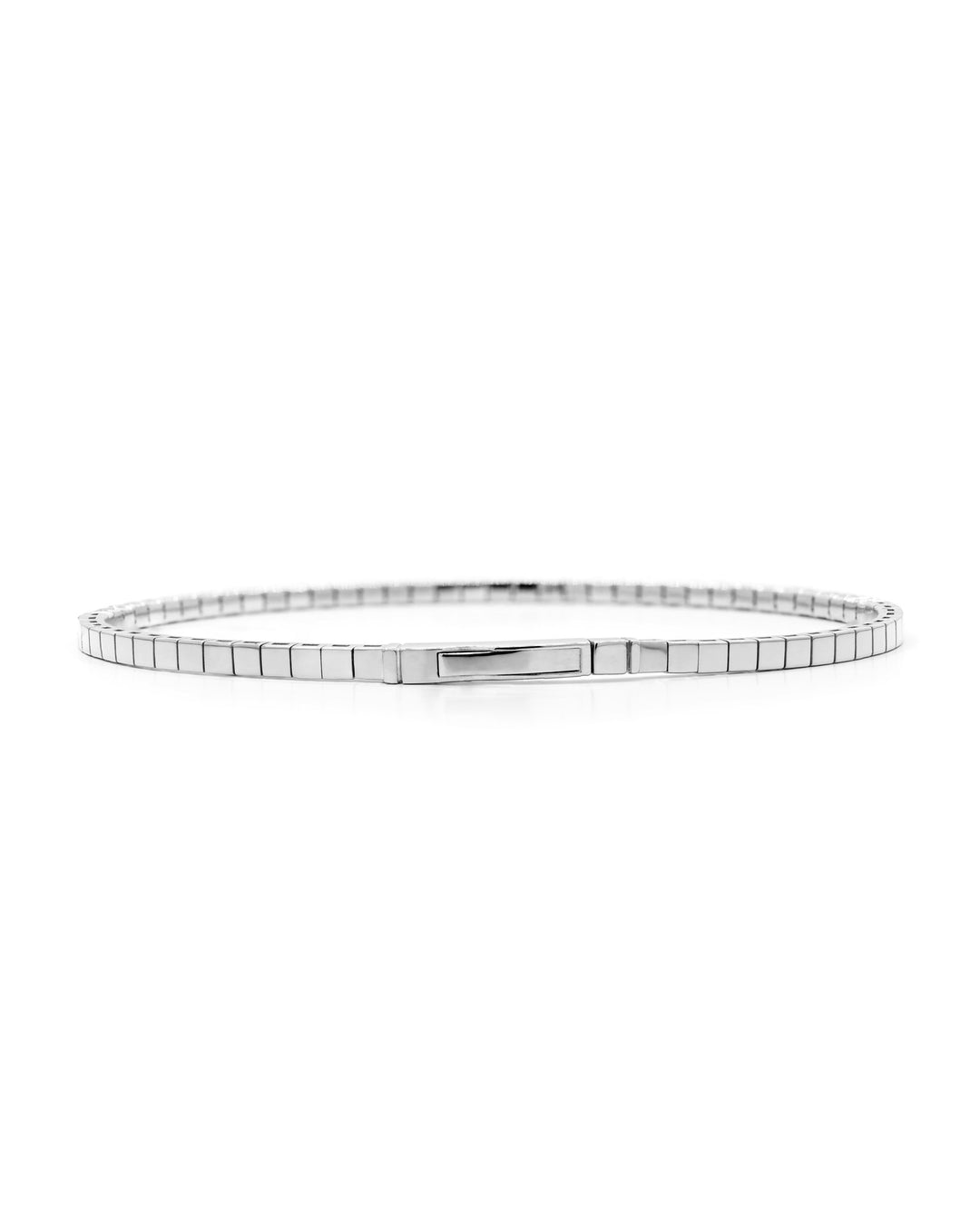 Víya Half Eternity Round Diamond Flex Bangle 1 Carat White Gold 14K