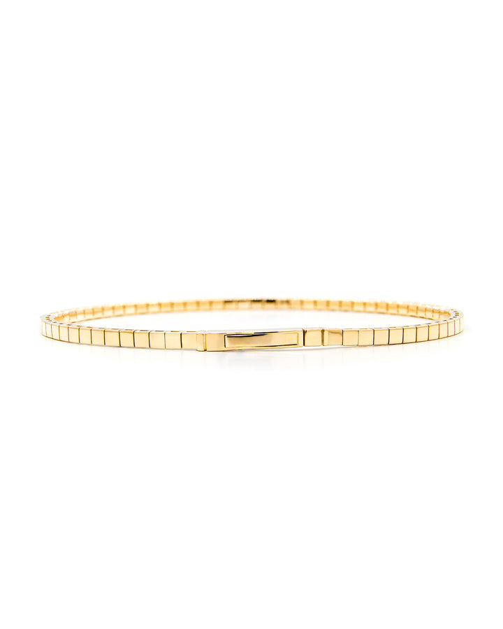 Víya Half Eternity Round Diamond Flex Bangle 2 Carat Yellow Gold 14K