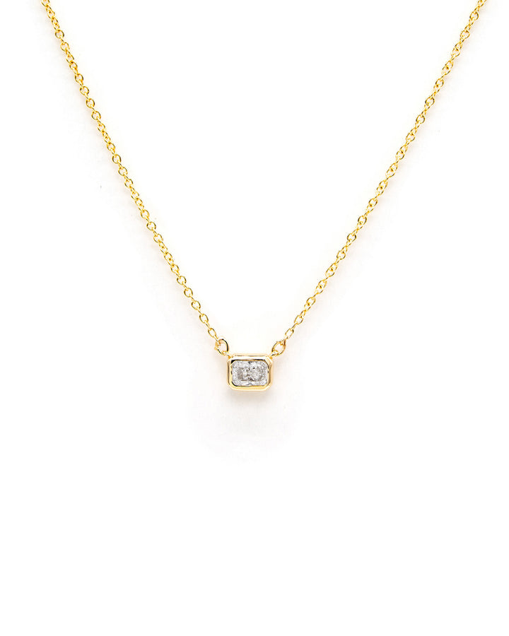 Radiant Diamond Bezel Pendant Yellow Gold 14K