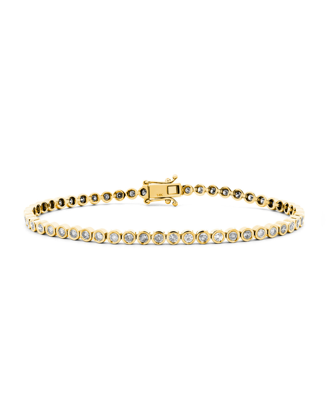 Diamond Bezel Yellow Gold Tennis Bracelet