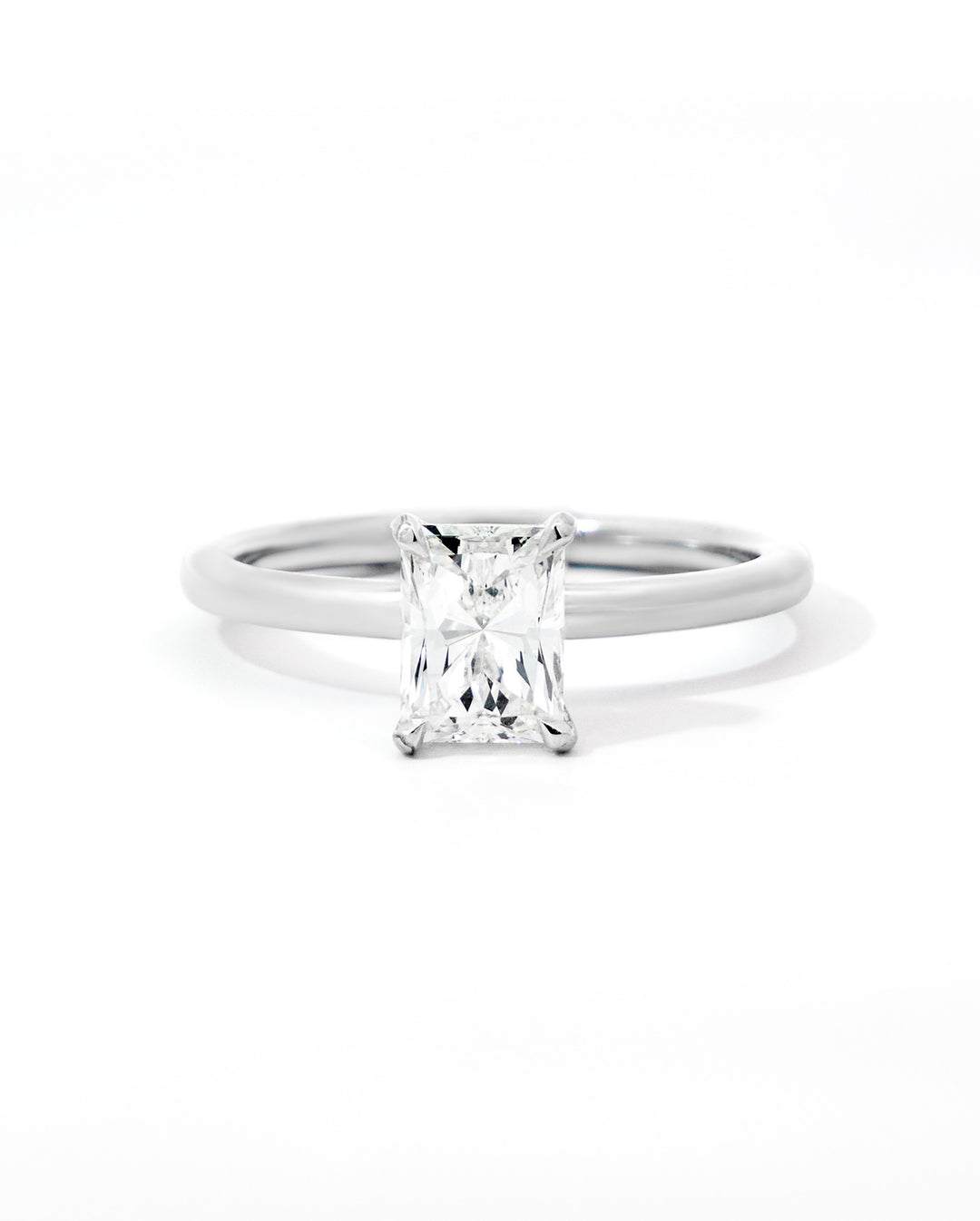 Solitaire Elongated Radiant Diamond Engagement Ring