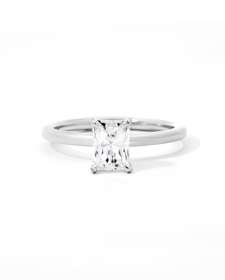 Solitaire Elongated Radiant Diamond Engagement Ring