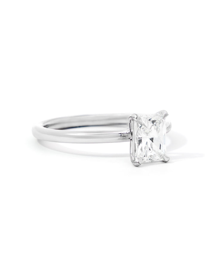 Solitaire Elongated Radiant Diamond Engagement Ring