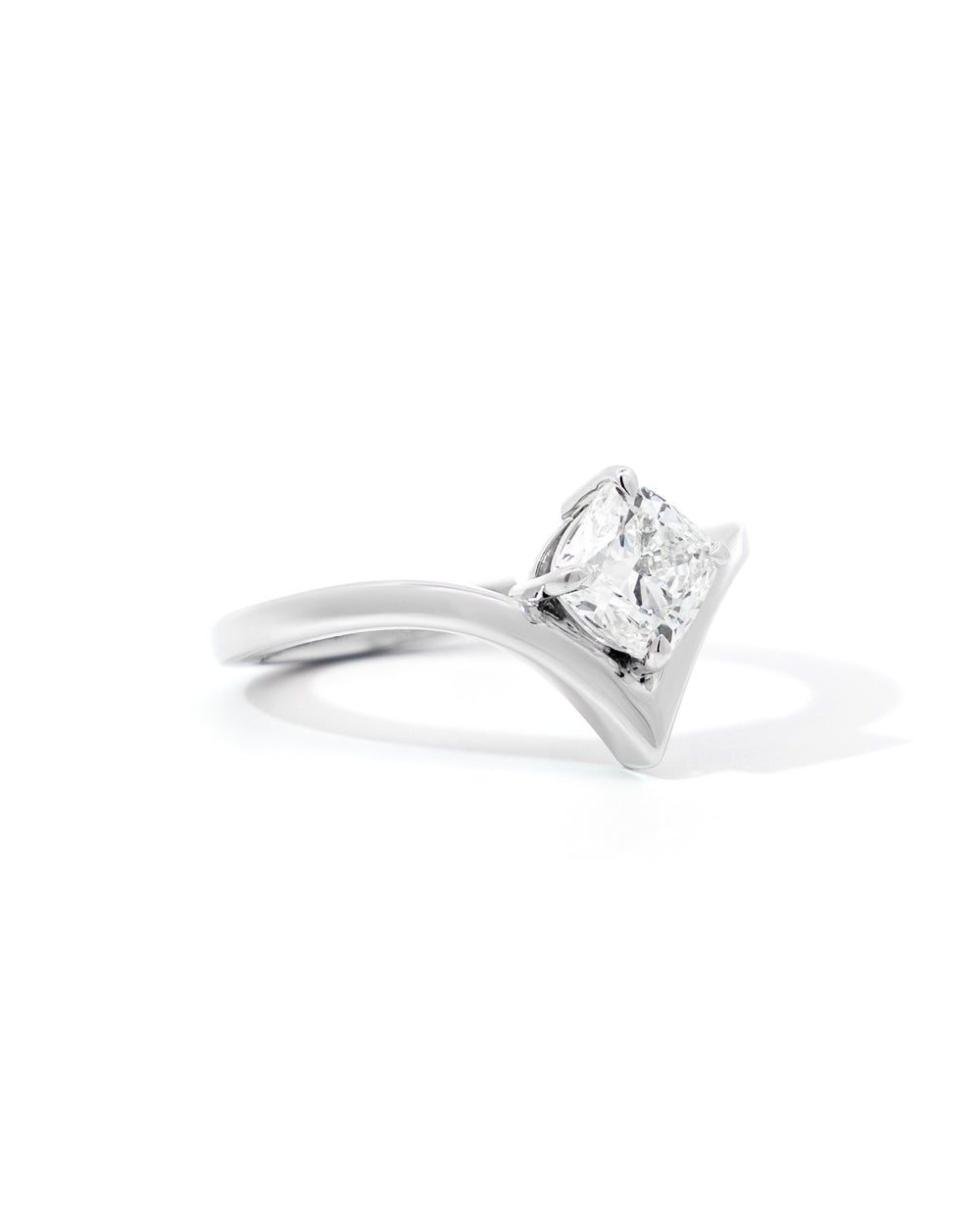 Square Cushion Diamond Contemporary Engagement Ring