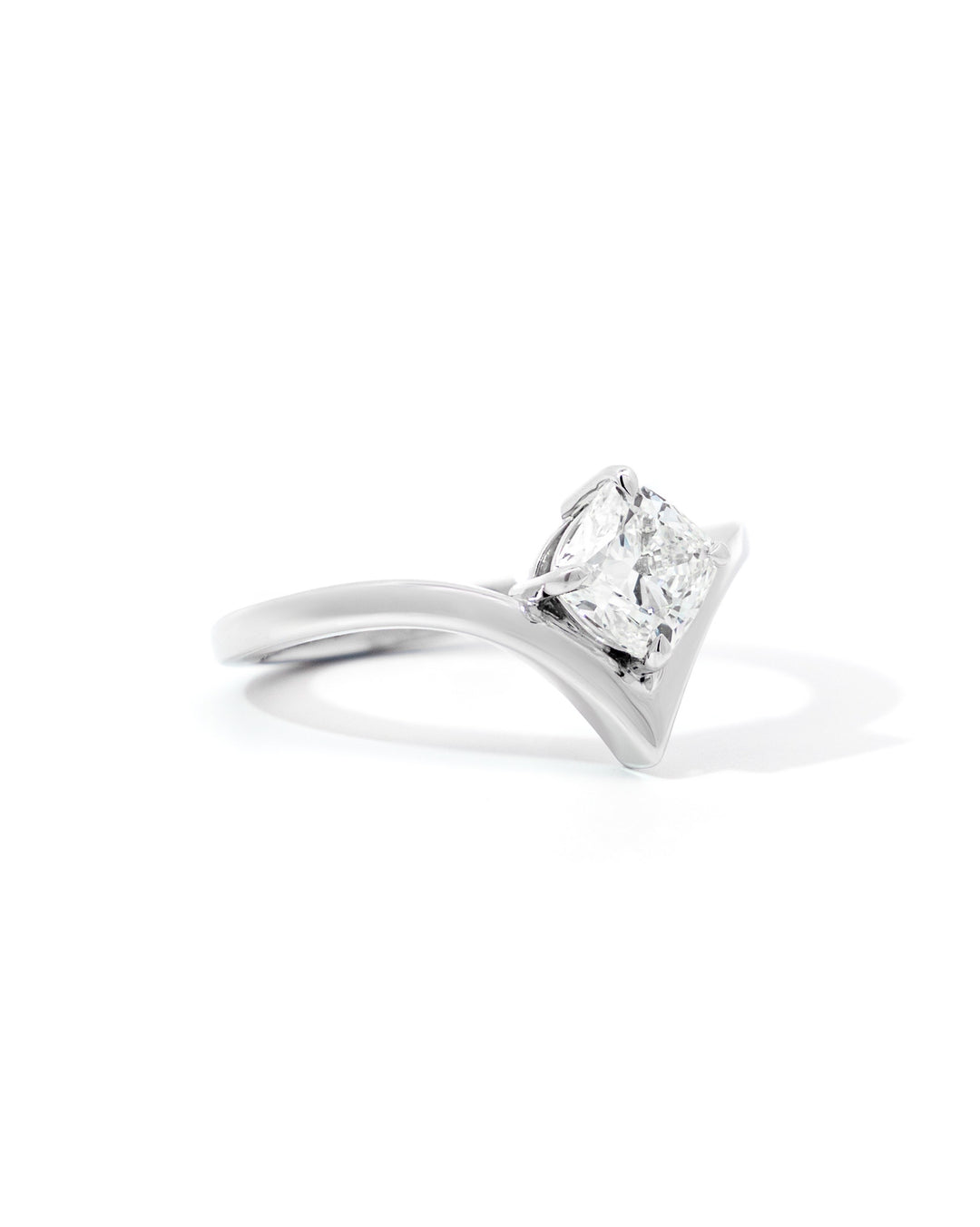 Square Cushion Diamond Contemporary Engagement Ring
