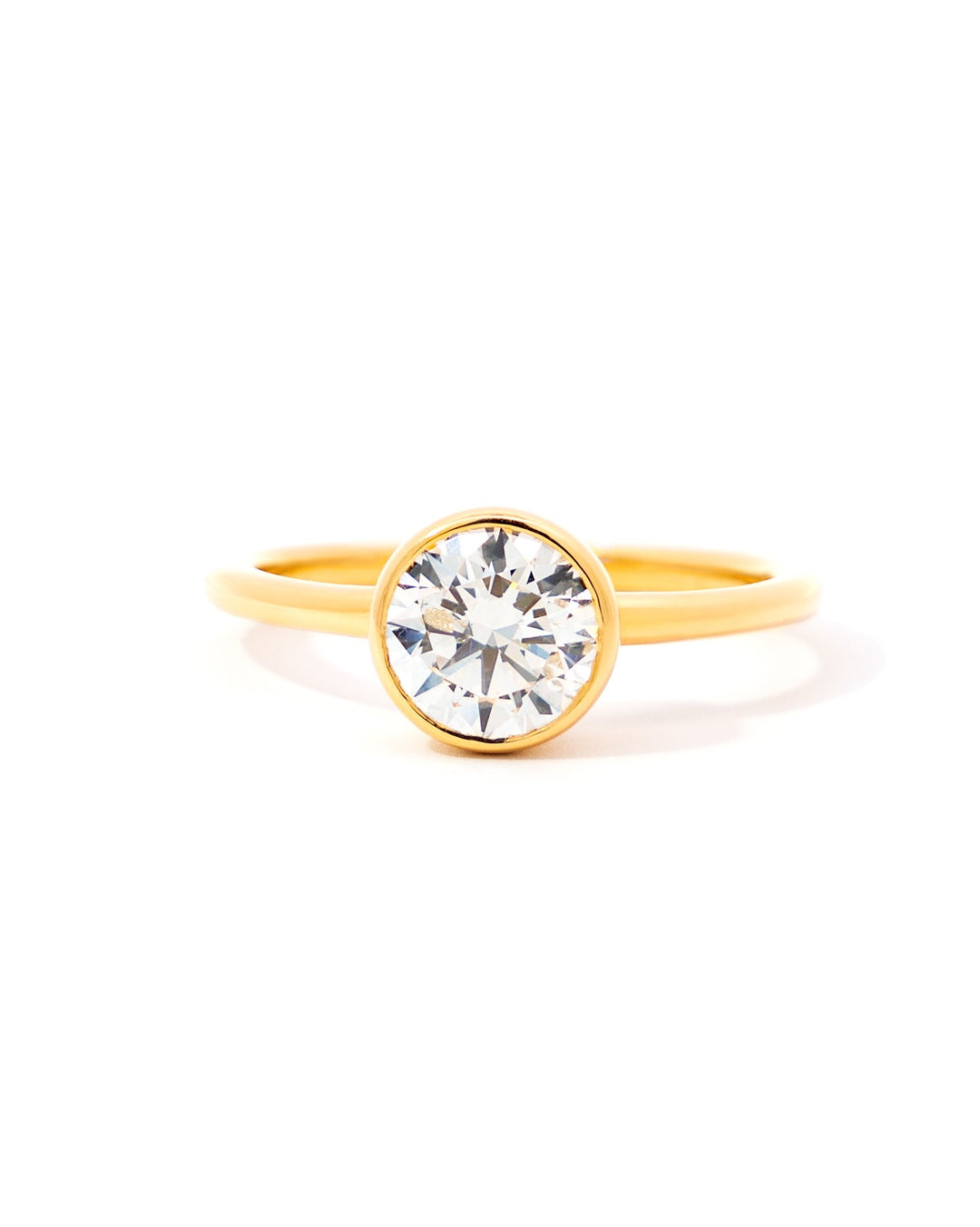 Solitaire Round Diamond Bezel Set Engagement Ring