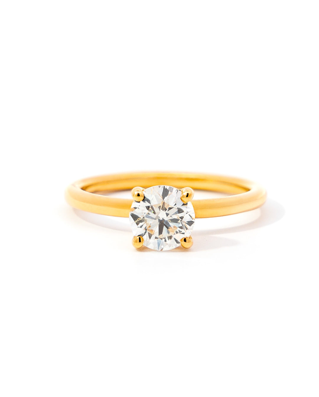 Solitaire Round Diamond Four Prong Engagement Ring