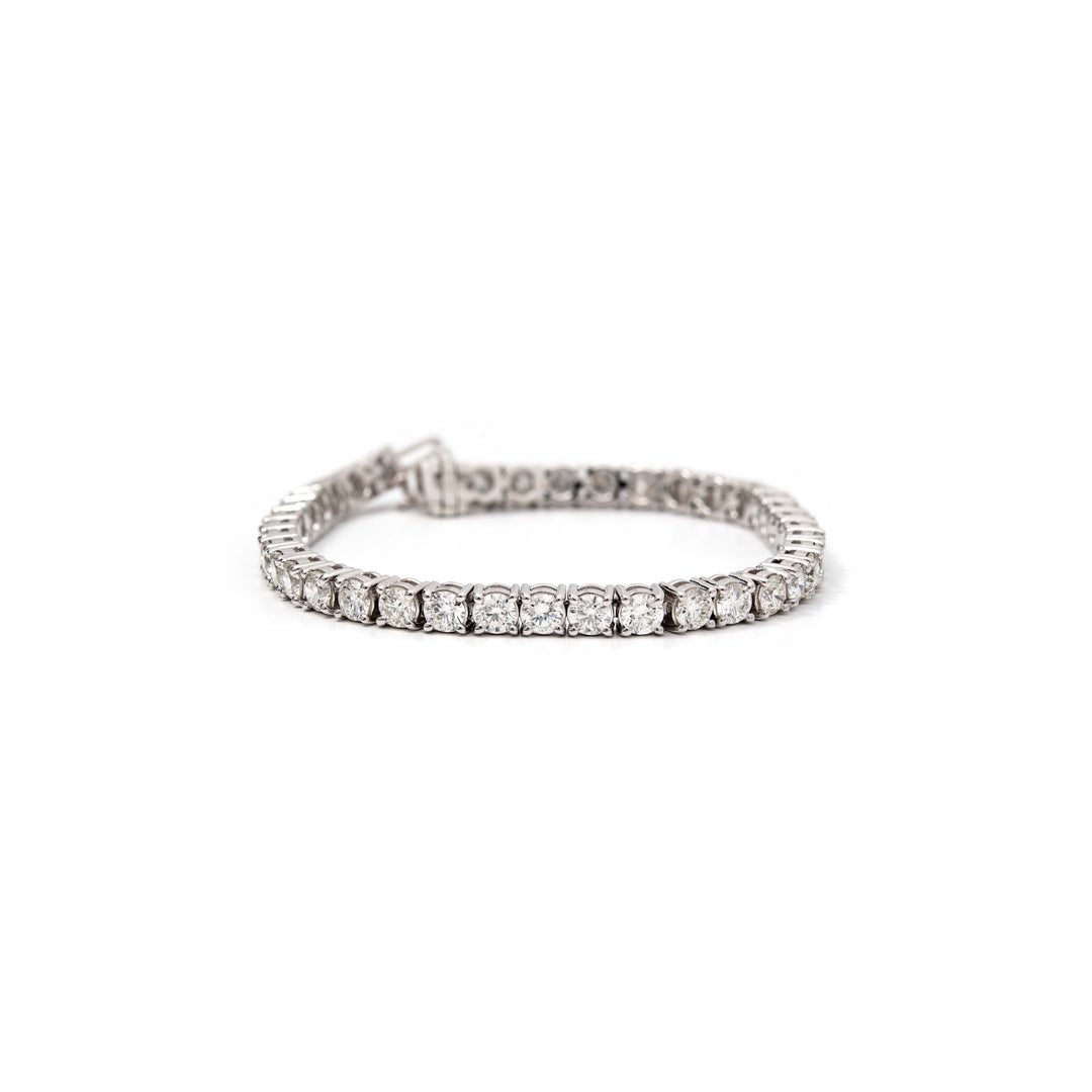 Víya Round Diamond Tennis White Gold Bracelet 14K