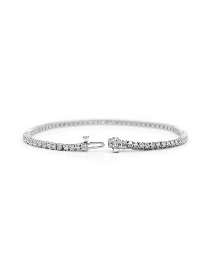 Víya Round Diamond Tennis White Gold Bracelet 14K