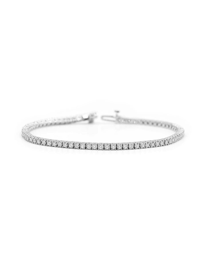 Víya Round Diamond Tennis White Gold Bracelet 14K