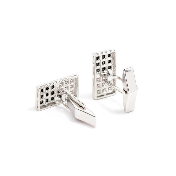 Víya Black and White Diamond "Domino" Cufflinks White Gold 14K