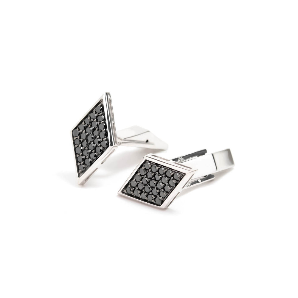 Víya Black Diamond Diamond Cufflinks White Gold 14K