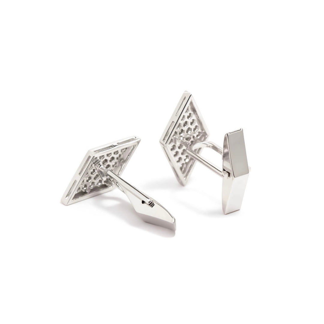 Víya White Diamond Diamond Cufflinks White Gold 14K