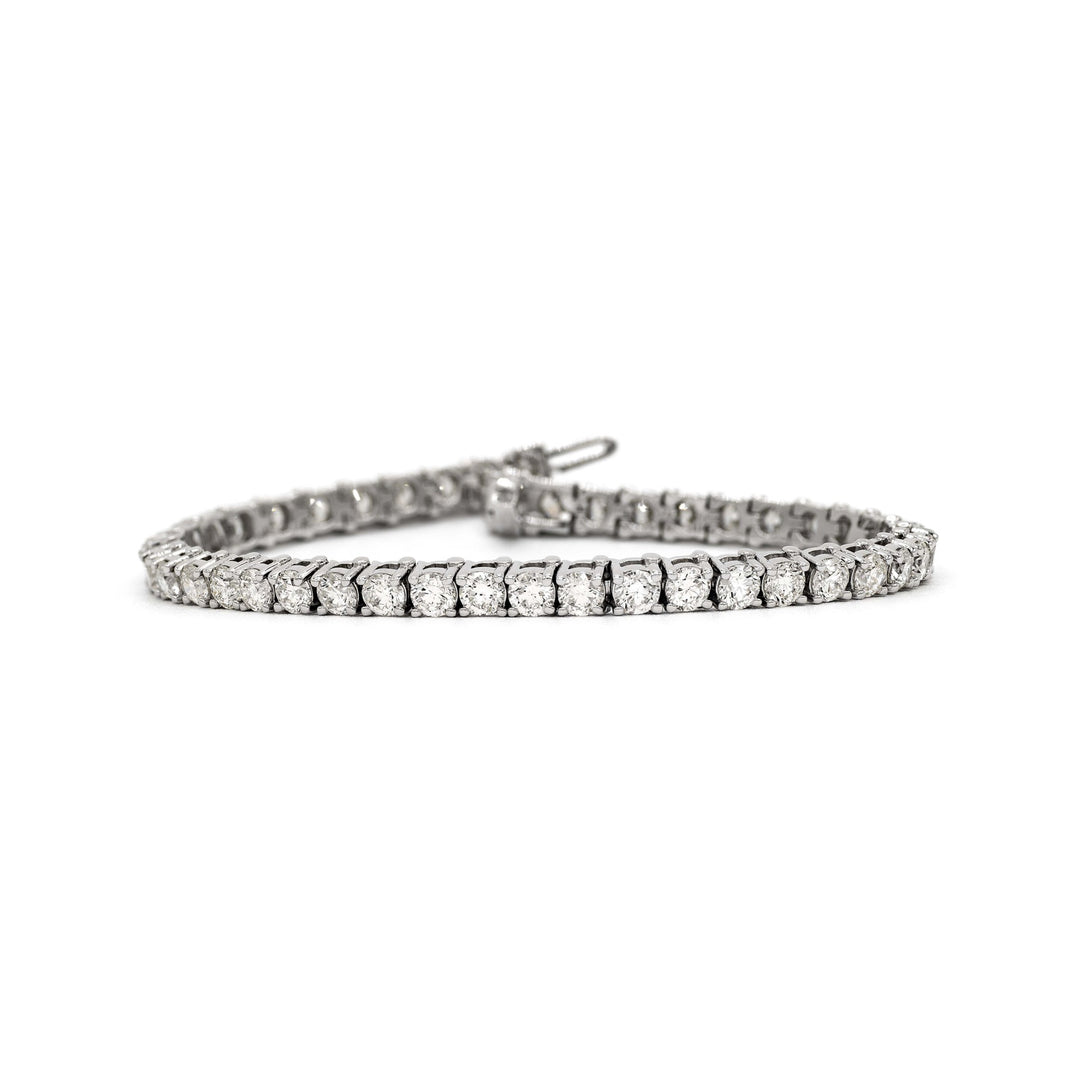 Víya Round Diamond Tennis White Gold Bracelet 14K