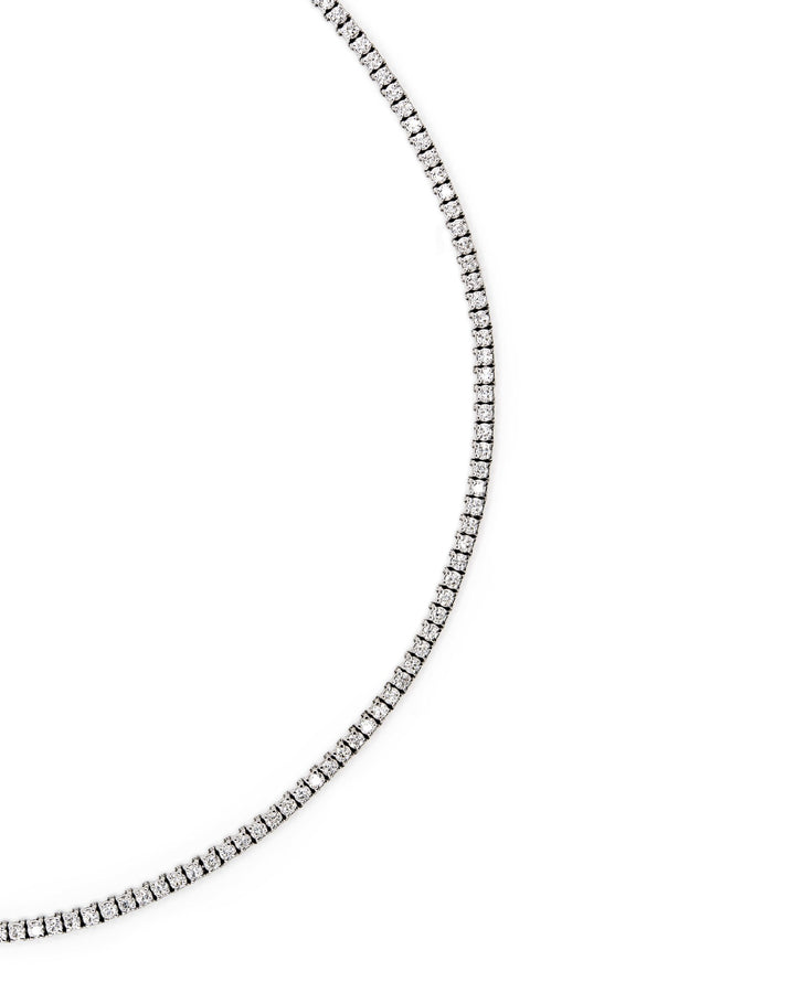 Víya Round Diamond Tennis Necklace Small White Gold 14K