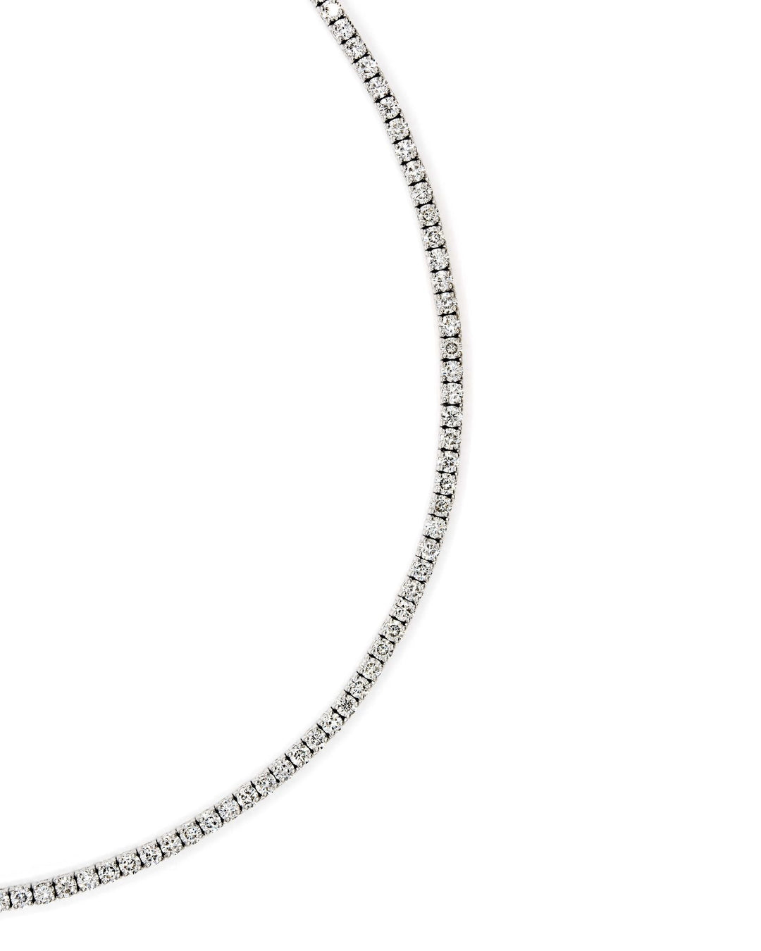 Víya Round Diamond Tennis Necklace Medium White Gold 14K