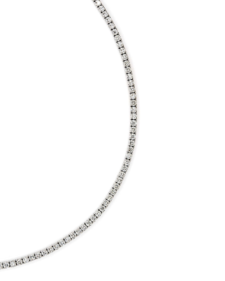 Víya Round Diamond Tennis Necklace Medium White Gold 14K
