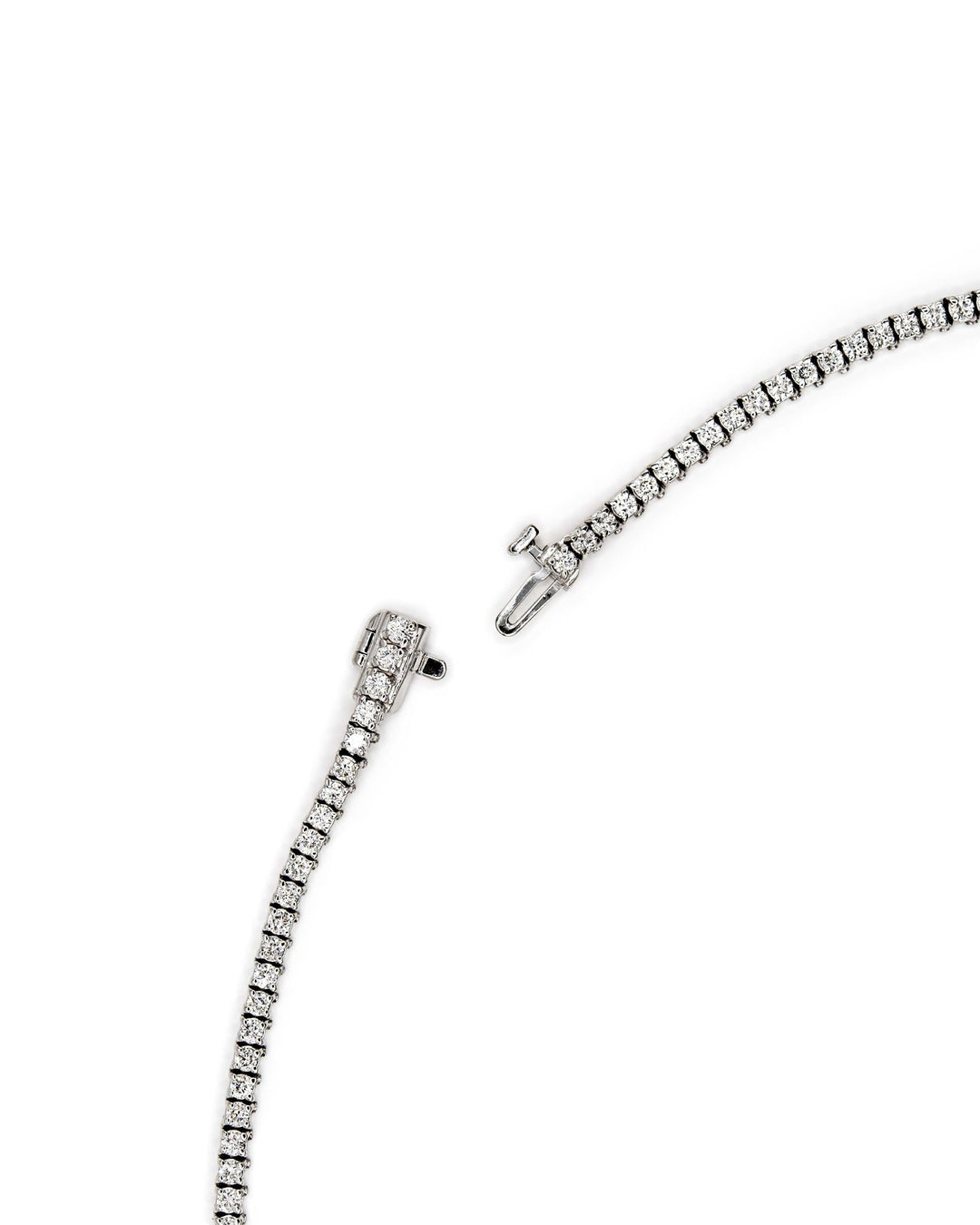 Víya Round Diamond Tennis Necklace Small White Gold 14K