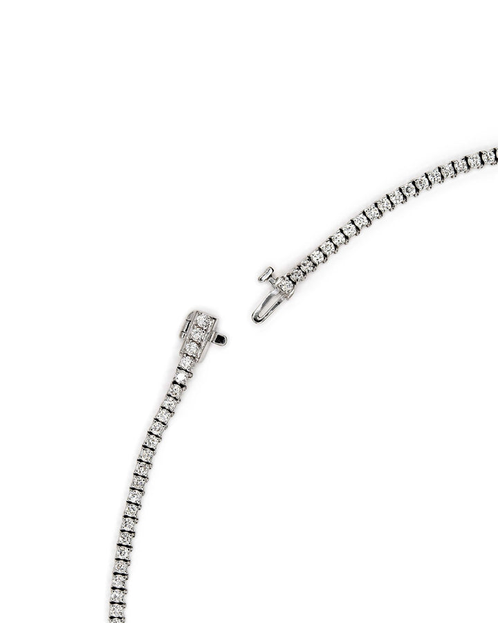 Víya Round Diamond Tennis Necklace Small White Gold 14K